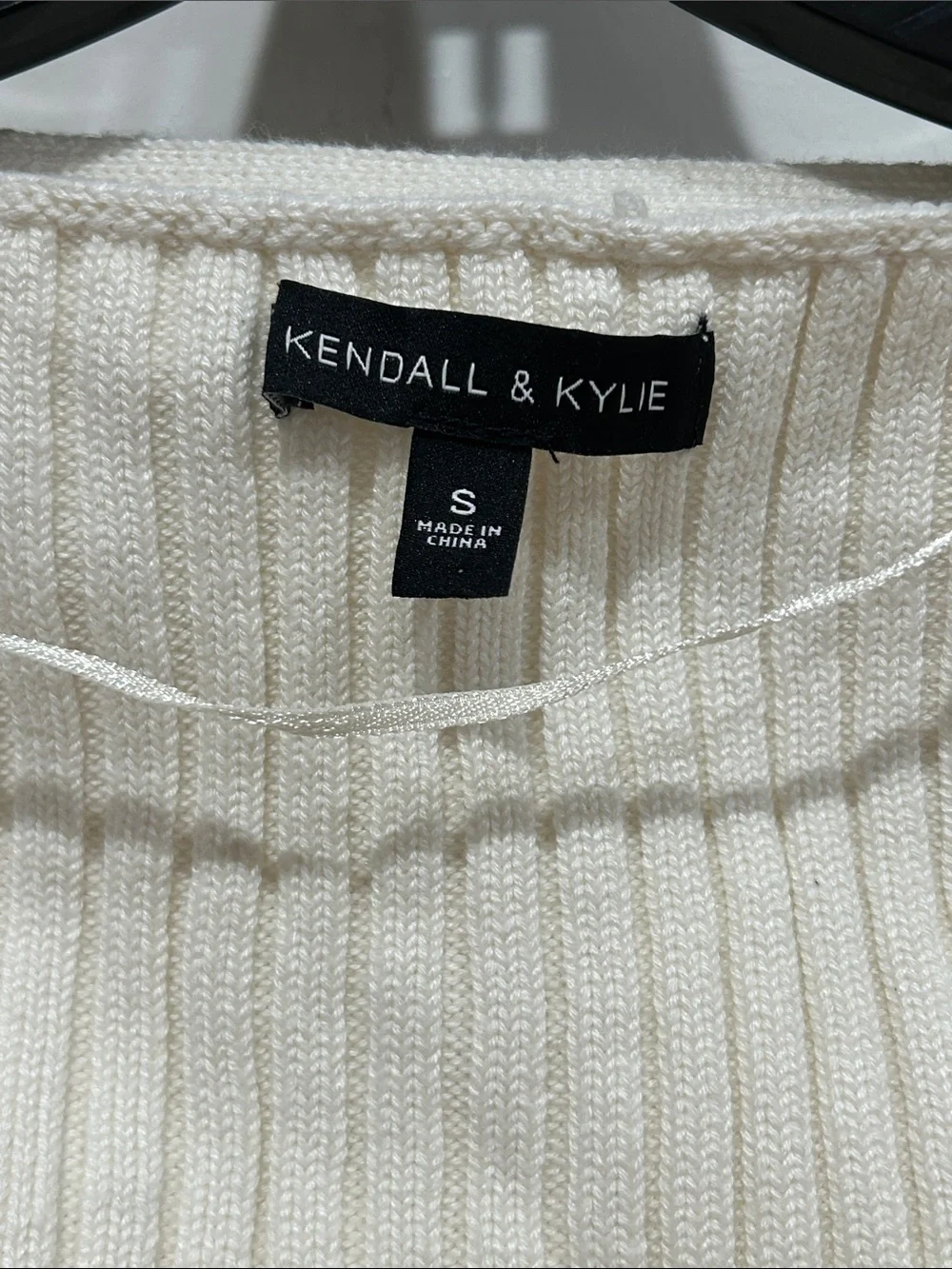 Kendall & Kylie Cream Ribbed Cropped Bolero Cardigan Sweater Small women’s top